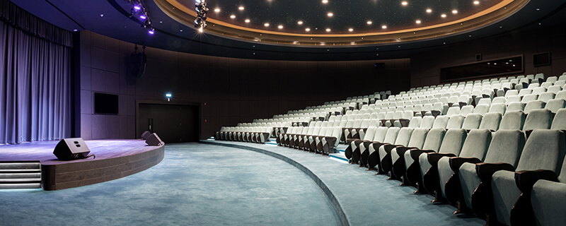 Side view of one of our vacant auditoriums in Dubai